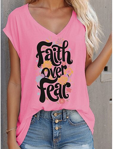 Damen Camisole-Tanktop Grafik Buchstabe Stilvoll Lässig Ärmellos V Ausschnitt Normale Oberteile Täglich Druck Weiß Rosa Blau Sommer