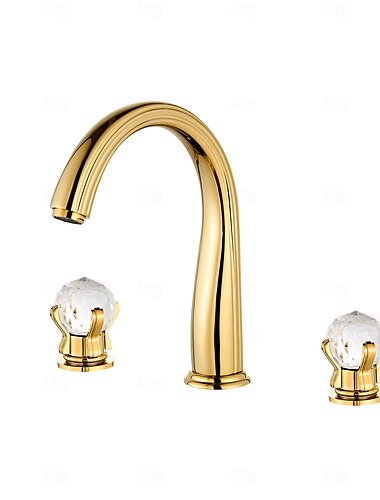  Baño grifo del fregadero - Separado Galvanizado Muy Difundido Dos asas de tres agujerosBath Taps