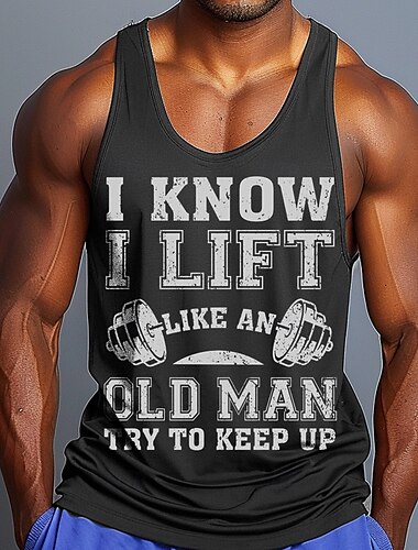  Herren Lustiger Slang Weste Ärmellos T-Shirt 3D-Druck Rundhalsausschnitt Hemd Sport Mode Täglich Fitnessstudio Wandern Rote Blau Grün Sommer Frühling Bekleidung S M L XL XXL XXXL