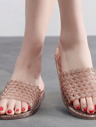  Kristallpantoletten für Frauen Zuhause Rutschfest Geruchlos Dicke Sohle Wear-resistant Duschschuhe Gerade für Frauen