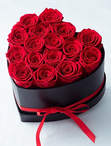  7/16/27 blomst for alltid hjerteform boks - bevarte roser gave til henne bevarte blomster til morsdag gaver jul valentinsdag gaver til mamma