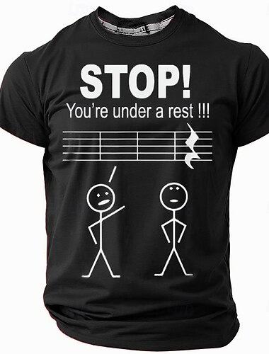  Men's Music Funny T Shirt Short Sleeve T shirt 3D Print Crew Neck Shirt Fashion Daily Street Daily Black Red Green Summer Spring Clothing Apparel S M L XL XXL XXXL