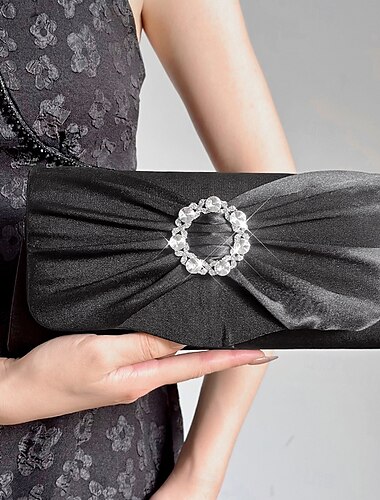  Handtasche Hochzeit Abend Party elegante Hochzeit mit reinen Farbe Abendhandtasche Kristalle geraffte Details 2025