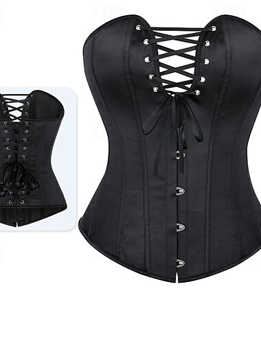  Rococó Corsé Superior Baile de Máscaras Corsé Superior Cosplay Control de barriga Relleno Lazo Color sólido Mujer Real Mascarada Fiesta Carnaval de Venecia Adulto Faja