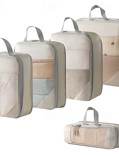  Kompressionspackwürfel zur Aufbewahrung von Reisegepäck und platzsparender Rucksack-Organizer, 10-teiliges Set für Digitalgeräte, Toilettenartikel, Make-up, Kleidung, Schuhe, Reisetaschen