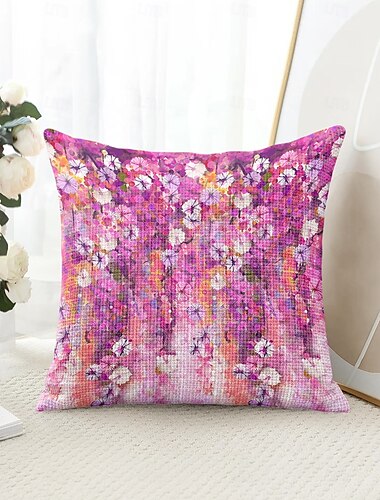  Schöne Blumen Dekorative Kissenbezüge 1 Stück Weicher quadratischer Sofakissenbezug Kissenbezug für Schlafzimmer Wohnzimmer Sofa Stuhl