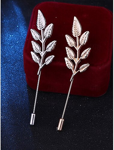  Elegante Anstecknadel mit Blattgoldfolie für Herren – Vintage-Anzugbrosche, klassisches Accessoire für Hochzeiten und formelle Anlässe, stilvolles Anstecksträußchen für Bräutigam und Trauzeugen