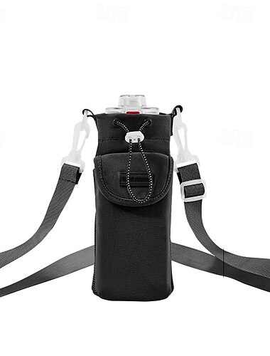  wasserdichte Umhängetasche aus Nylon für Wasserflaschen für Reisen im Freien, tragbarer Flaschenschutzhüllenhalter mit Schultergurt (Wasserflasche nicht im Lieferumfang enthalten)