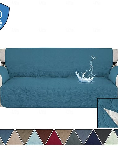  wasserdichte Sofaabdeckung für Kissencouch Sofaabdeckung für Hunde wasserfeste Möbelschutzabdeckung mit Schaumstoffstäben elastische Bänder für Haustierkatze