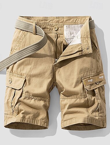  Voor heren Cargoshorts Korte broek Zomer korte broeken Meerdere zakken Button-omlaag Flap zak Effen Comfort Draagbaar Knielengte Buiten Urheilu Dagelijks Modieus Casual Zwart blauw