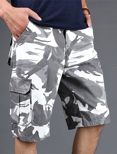  Homme Shorts cargo Short camouflage Shorts Shorts d'été Multi-poches Poche à Rabat Camouflage Confort Portable Longueur Genou Extérieur Sport Quotidien Mode Occasionnel Blanche Jaune