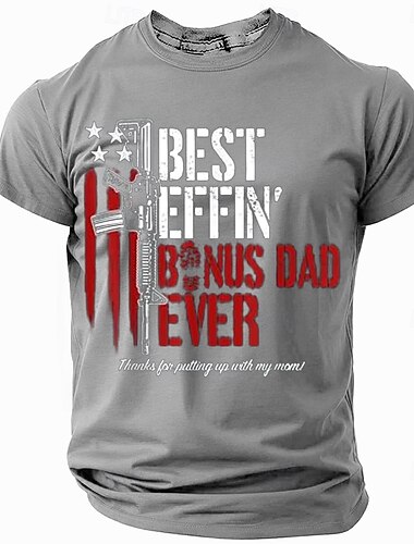  Camiseta gráfica de hombre Best Effin' Bonus Dad Ever - divertida camiseta de regalo para papás en el Día del Padre y humor familiar