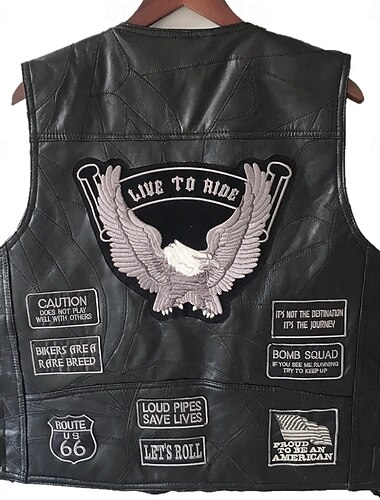  Retro / vintage 80-talet Motorcykelväst Läderväst cyklister Rocker Blank yta Örn Herr Fest Ledigt / vardag Prideparad Vuxna Väst Vår & sommar