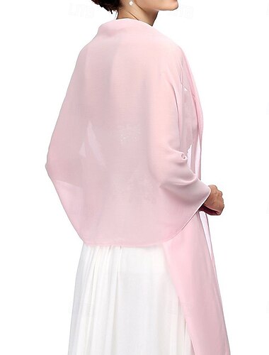 Écharpe Femme Élégant Sans manches Chiffon Boléros de Mariage Avec Couleur unie Pour Soirée Printemps & Été