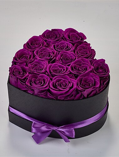  Herzförmige Schachtel mit 16 Blumen für immer – konservierte Rosen als Geschenk für sie, konservierte Blumen als Muttertagsgeschenk, Weihnachtsgeschenke zum Valentinstag für Mama