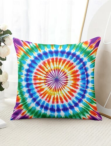  Mandala Boheemse Decoratieve Toss Kussens Covers 1PC Tie Dye Zachte Vierkante Bank Kussenhoes Kussensloop Voor Slaapkamer Woonkamer Bankstoel