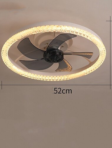  52 cm تخفيت مروحة سقف معدن أكريليك الحديث أسلوب الشمال 110-120V 220-240V