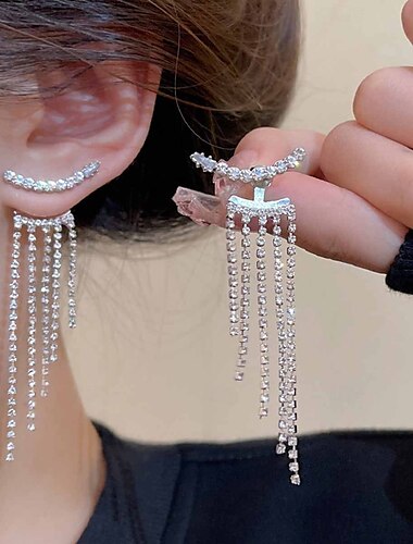  Damen Ohrstecker Tropfen-Ohrringe Schick Freude Stilvoll Ohrringe Schmuck Silber Für Party