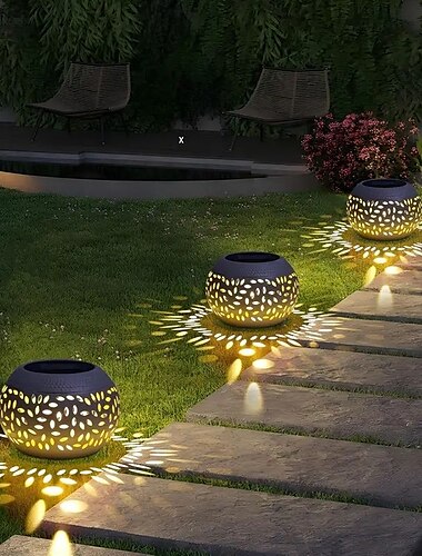  1/2 st. zonne-led tuinlamp lantaarn waterdicht buiten decoratie holle retro metalen zonnelamp moederdag cadeau voor tuin tuin veranda gazon en binnen desktop decoratie
