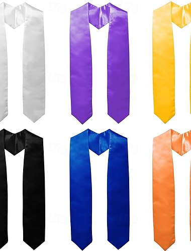  unisex afstudeerstole, effen afstudeersjerp, erestola voor studenten, 182cm satijnen effen afstudeerstole, ereceremoniesjerp, afstudeercadeau