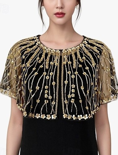  Retrò Vintage Anni Ruggenti Anni 1920 sciarpa Avvolgere Scialli Il grande Gatsby Ragazza Flapper Paillettes Per donna Carnevale Matrimonio Festa serale Mascherata Adulti Scialle