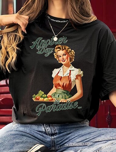  Trička Tričko Retro plakát Retro dívka Grafika Pro Dámské Dospělé Plesová maškaráda Horká ražba Běžné / Denní