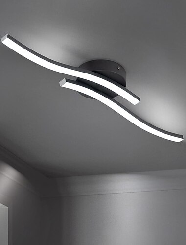  Moderne dimmbare LED-Deckenleuchte, gebogen, 2 Köpfe 15 W, 3 Köpfe 20 W, 4 Köpfe 24 W, minimalistische Einbau-Deckenleuchten, geeignet für Flure, Arbeitszimmer, Schlafzimmer, Arbeitszimmer, Küchen