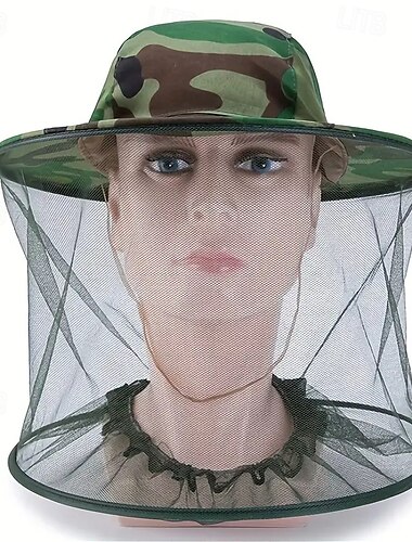  outdoor anti-muggen hoed heren vissershoed zonbescherming ademend mesh masker