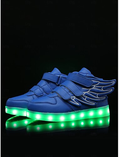  schwarze LED-Wing-Sneaker für Kinder – leuchtende Klettschuhe für Festivals und Abendveranstaltungen
