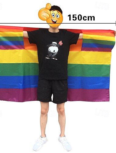  Tragbarer Pride-Regenbogen-Umhang, LGBTQ Gay Love is Love Umhang, Party-Dekorationskostüm für den Pride-Monat, buntes Festival-Outfit