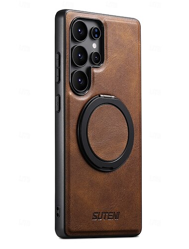  هاتف غطاء من أجل سامسونج جالاكسي S24 Ultra Plus S23 Ultra Plus S22 بلس ألترا ق 25 اس 25 بلس اس 25 الترا غطاء خلفي مع حامل مغناطيس دعم الشحن اللاسلكي مكتب  /  الأعمال TPU الكمبيوتر الشخصي جلد PU