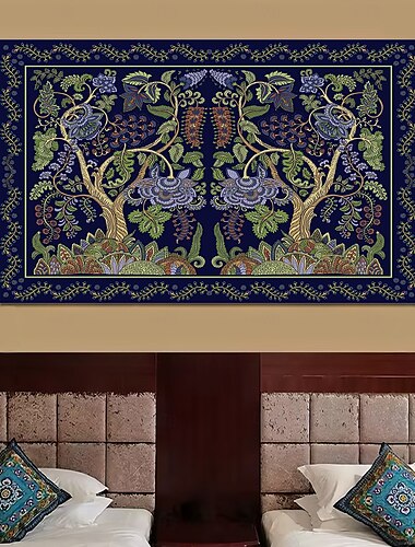  Baum des Lebens hängender Wandteppich Wandkunst große Wandteppich Wandmalerei Dekorfoto Hintergrunddecke Vorhang für Zuhause Schlafzimmer Wohnzimmer Dekoration