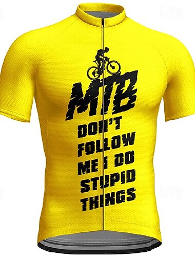  Hombre Maillot de Ciclismo Manga Corta Bicicleta Camiseta Maillot con 3 bolsillos traseros MTB Bicicleta Montaña Transpirable Secado rápido Diseño Anatómico Capilaridad Amarillo Rojo Azul Deportes