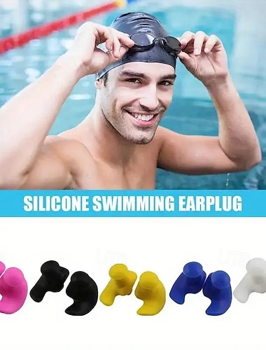  Bouchons d'oreilles étanches, bouchons d'oreilles professionnels en silicone pour la natation, bouchons d'oreilles souples en spirale à réduction de bruit