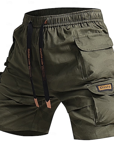  Voor heren Cargoshorts Kampeershorts Camouflage shorts Wandelshorts Elastische taille Recht been 6 zak Effen Camouflage Kleur Vochtregelerend Draagbaar Knielengte Buiten Casual Dagelijks Modieus