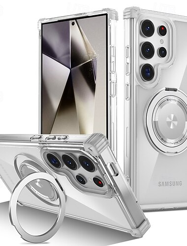  telefoon hoesje Voor Samsung Galaxy S24 S23 Ultra Plus S24 FE S22 PlusUltra Achterkant met standaard Magnetisch Schokbestendig Retro PC