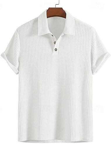  Herren Hemd Sommerhemd Freizeithemd Strandhemd Knopfhemd Schwarz Weiß Rote Burgunderrot Königliches Blau Kurzarm Einfach Hemdkragen Urlaub Hawaiianisch Bekleidung Polyester Mode Lässig Bequem
