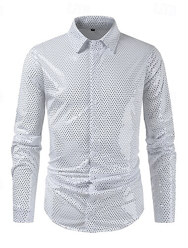 Herre Skjorte Sommer skjorte Casual skjorte Strandtrøje Button Up skjorte Hvid Langærmet Vanlig Knaphul Ferierejse Hawaiiansk Knap ned Tøj Polyester Mode Afslappet Bekvem