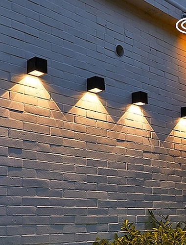  2 uds., luces solares de pared, luz de valla exterior para jardín, patio, balcón, patio, villa, porche, decoración de patio, lámpara de pared impermeable de ambiente