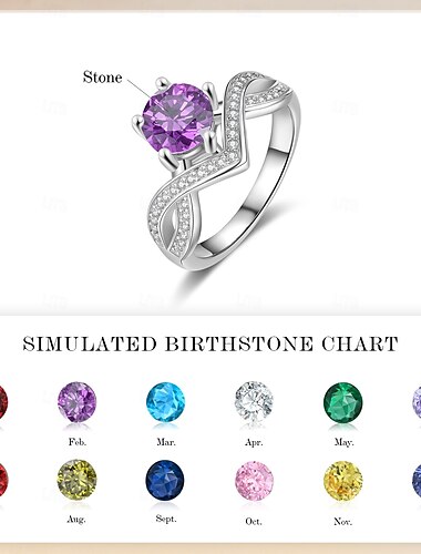  Personalisierter Geburtssteinring – Individuelles bestes Geschenk für Mama – Schmuck für Frauen perfekt für Muttertag Valentinstag Jubiläum oder Geburtstag