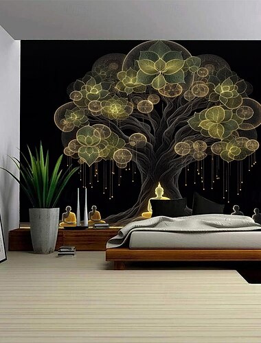  Baum des Lebens hängender Wandteppich Wandkunst große Wandteppichmural Dekor Fotograf Hintergrunddecke Vorhang Haus Schlafzimmer Wohnzimmer Dekoration