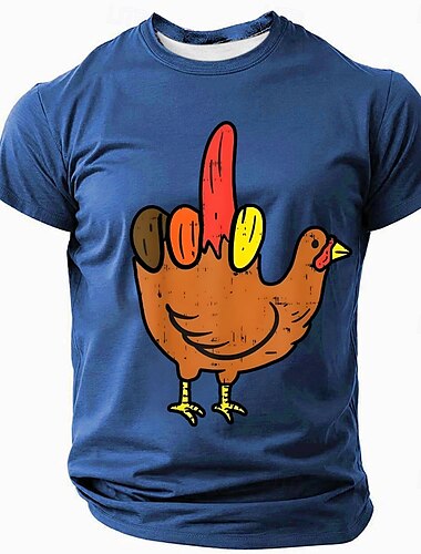  Herren Lustig Türkei T Shirt Kurzarm T-Shirt 3D-Druck Rundhalsausschnitt Hemd Mode Übertrieben Designer Party Straße Täglich Schwarz Rote Blau Sommer Frühling Bekleidung S M L XL XXL XXXL
