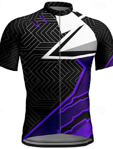  Per uomo Maglia da ciclismo Manica corta Bicicletta Maglietta Maglietta / Maglia con 3 tasche posteriori Ciclismo da montagna Traspirante Asciugatura rapida Design anatomico Ad alta capillarità Verde