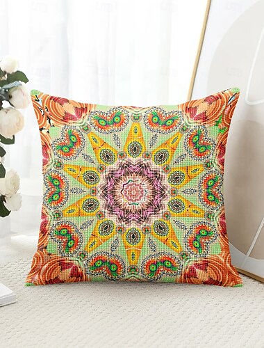  Mandala Bohemian dekorative Wurfkissenbezug 1PC weicher quadratischer Sofakissenbezug Kopfkissenbezug für Schlafzimmer Wohnzimmer Sofa Stuhl