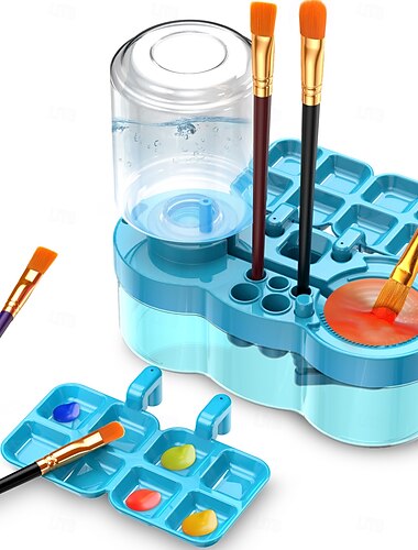  Universal Crafts Pinselreiniger-Spülbecher, Pinselspüler für Künstler, Pinselwaschwerkzeug, Kunstmalpalette für Aquarell-, Acryl- und Ölfarben