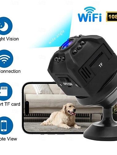  1080p kabellose Heimsicherheitskamera, intelligente WLAN-Kamera, eingebauter Akku, unterstützt Nachtsicht-Bewegungserkennung für das Homeoffice mit Montagehalterung