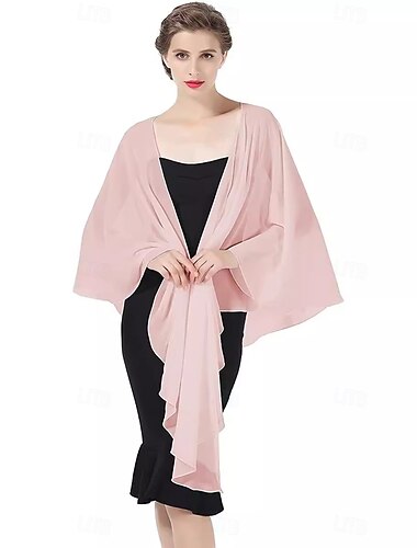  Shawls Women's Wrap Bolero Shrug Coats / Jackets Elegant Sun Protection Long Sleeve Chiffon Wedding Wraps With Pure Color For Formal Spring & Fall dress to impress 2025