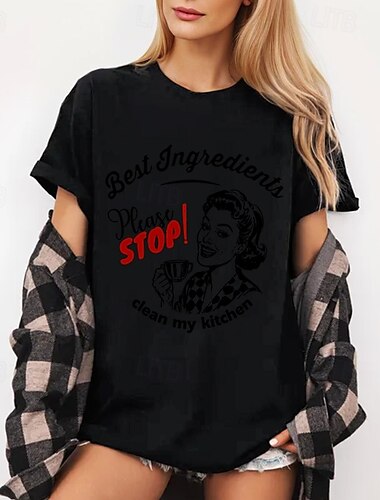  T-Shirt Retro Poster Retro-Mädchen Grafik Für Damen Erwachsene Maskerade Heißprägen Alltagstauglich