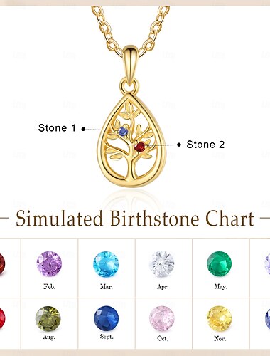  Personalisierte Geburtsstein-Halskette Individuelles bestes Geschenk für Mama – Individuelles Design Geschenk für Mama Ehefrau Freundin Perfekt für Valentinstag Muttertag Weihnachten Geburtstag