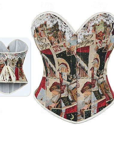  Rokoko Brustkorsett Maskerade Überbrustkorsett Cosplay Bauchkontrolle Push-Up Jacquard Jacquard Damen königlich Maskerade Party Karneval von Venedig Erwachsene Korsett